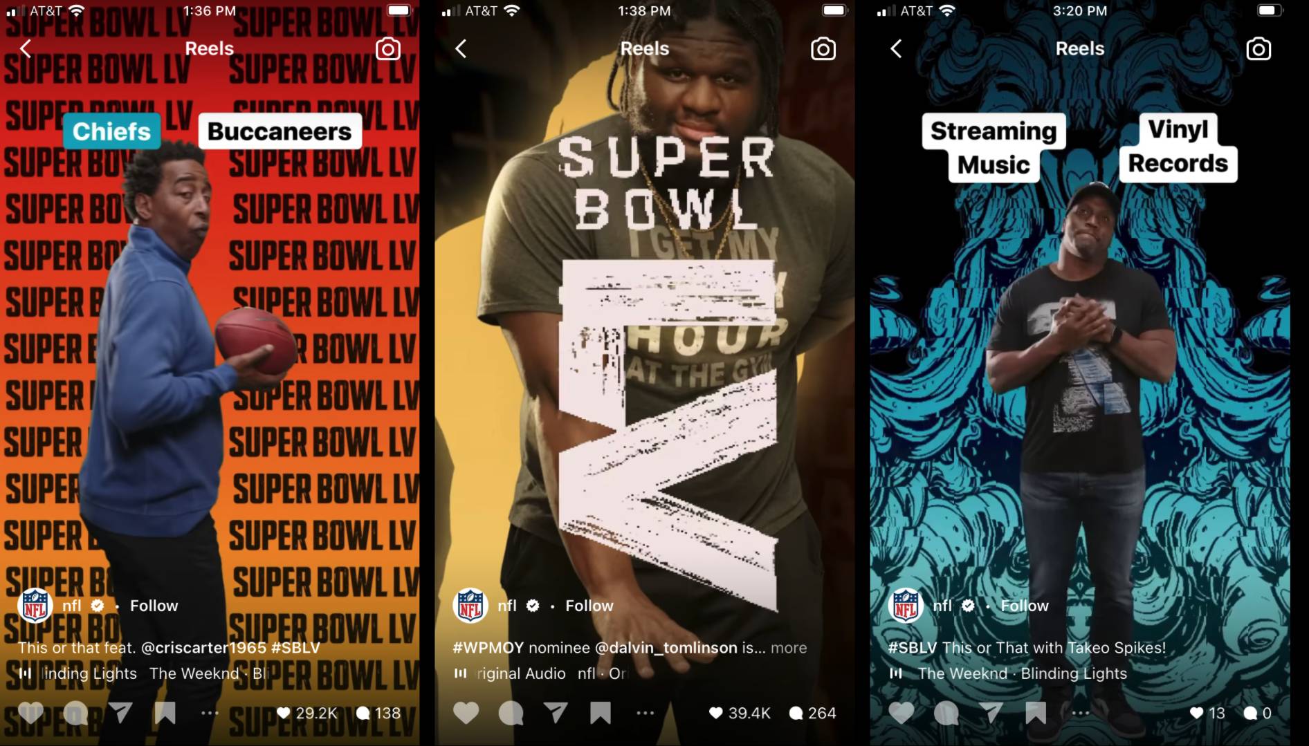 Instagram Reels Posts from Award Nominees
